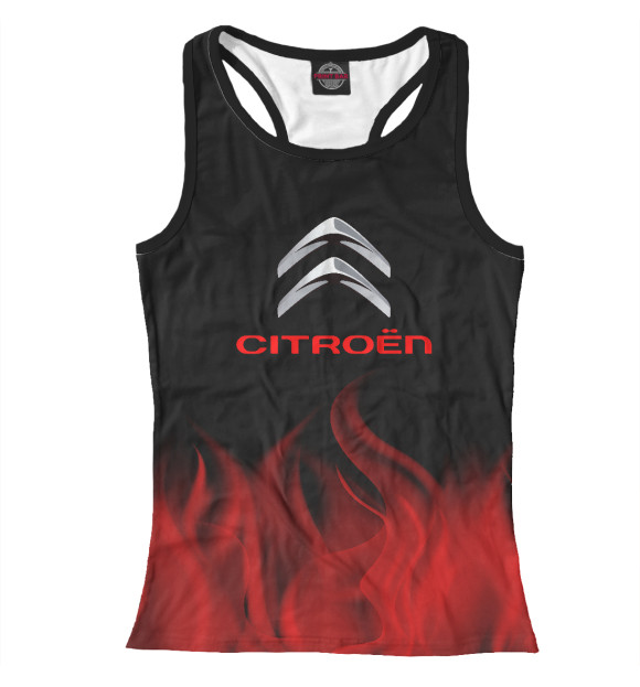 Женская майка-борцовка с изображением Citroёn | Ситроен цвета Белый