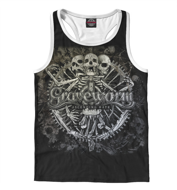 Мужская майка-борцовка с изображением Graveworm цвета Белый