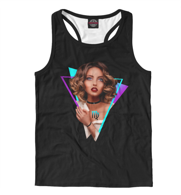 Мужская майка-борцовка с изображением Дева цвета Белый