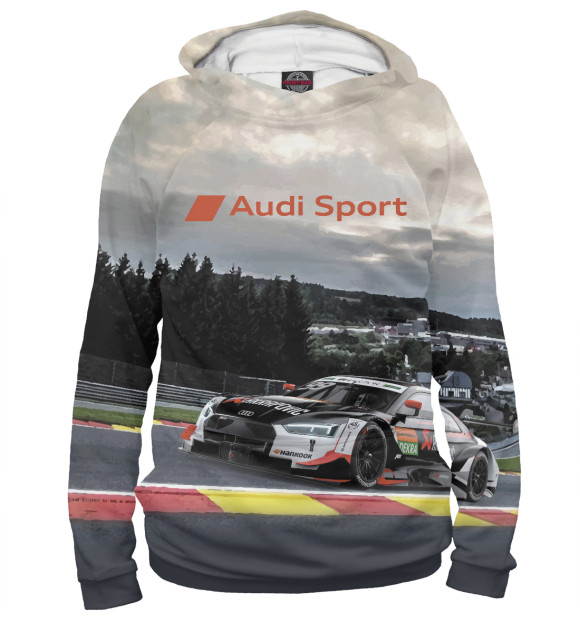 Худи для девочки с изображением Audi Motorsport цвета Белый