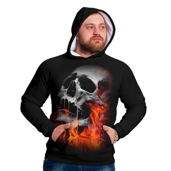 Мужское худи с притом Virtual цвета Белый Мужское худи с изображением Virtual цвета Белый