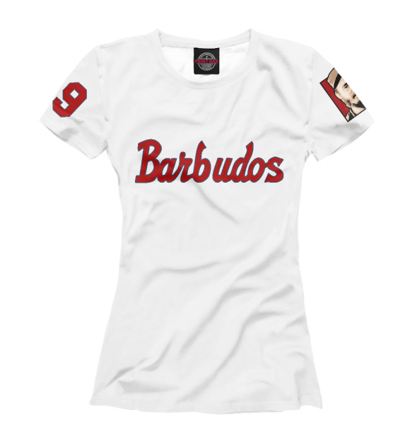 Женская футболка с изображением Barbudos (Бородачи) цвета Белый