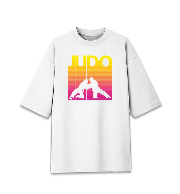 Женская футболка оверсайз с изображением Дзюдо цвета Белый