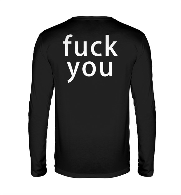 Мужской лонгслив с изображением Fuck you цвета Белый