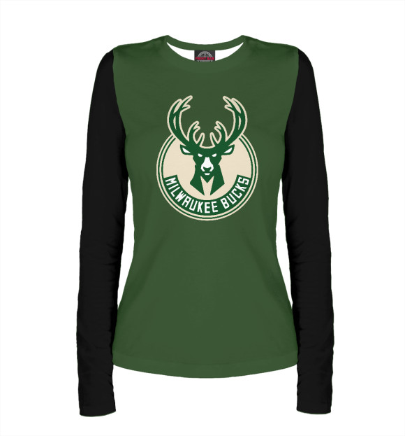 Женский лонгслив с изображением Milwaukee Bucks цвета Белый