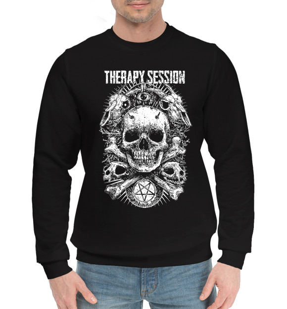 Мужской хлопковый свитшот с изображением Therapy Session NF цвета Черный