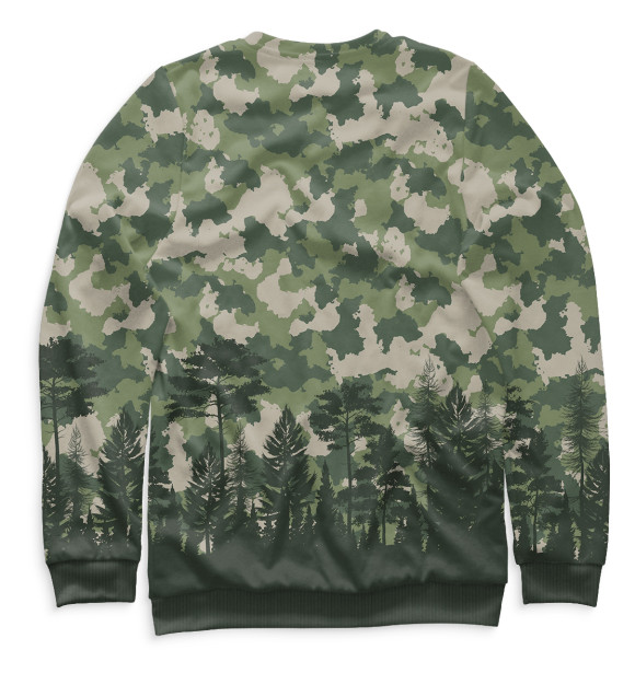 Мужской свитшот с изображением Hunting весенний камуфляж цвета Белый