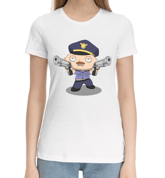 Женская хлопковая футболка с изображением Family Guy цвета Белый