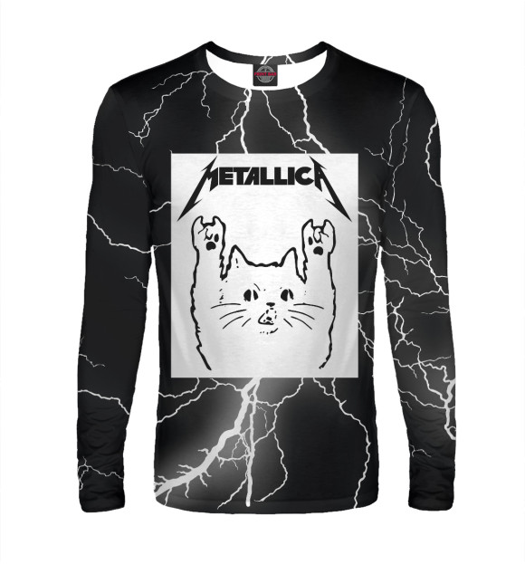 Мужской лонгслив с изображением Metallica цвета Белый