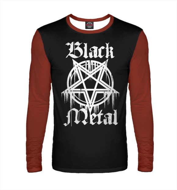 Мужской лонгслив с изображением Black metal цвета Белый