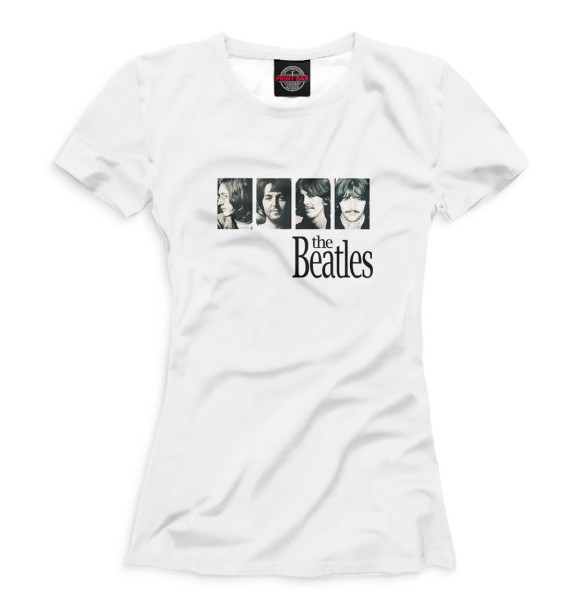 Женская футболка с изображением The Beatles -The Beatles цвета Белый