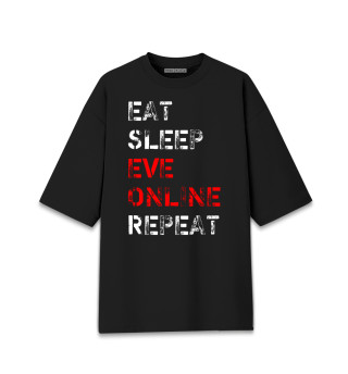 Футболка для мальчиков оверсайз Eat Sleep EVE Online Repeat