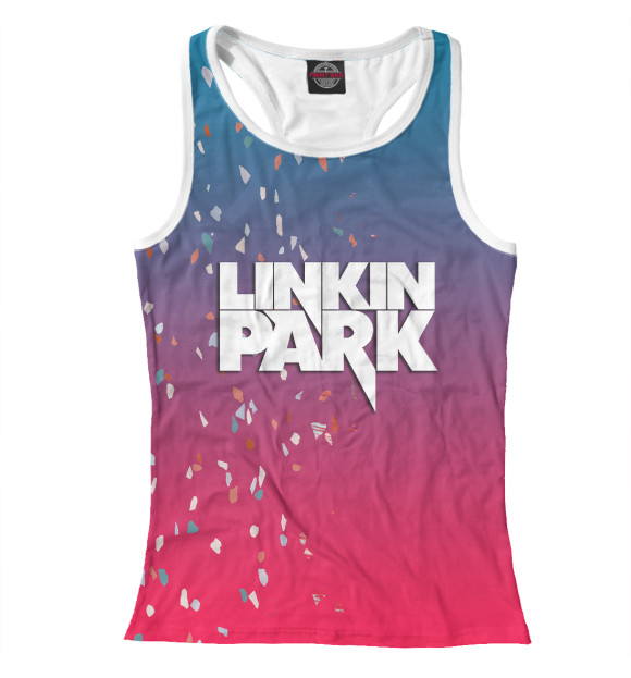 Женская майка-борцовка с притом Linkin Park цвета Белый Женская майка-борцовка с изображением Linkin Park цвета Белый
