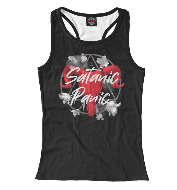 Женская майка-борцовка с изображением Satanic Panic цвета Белый