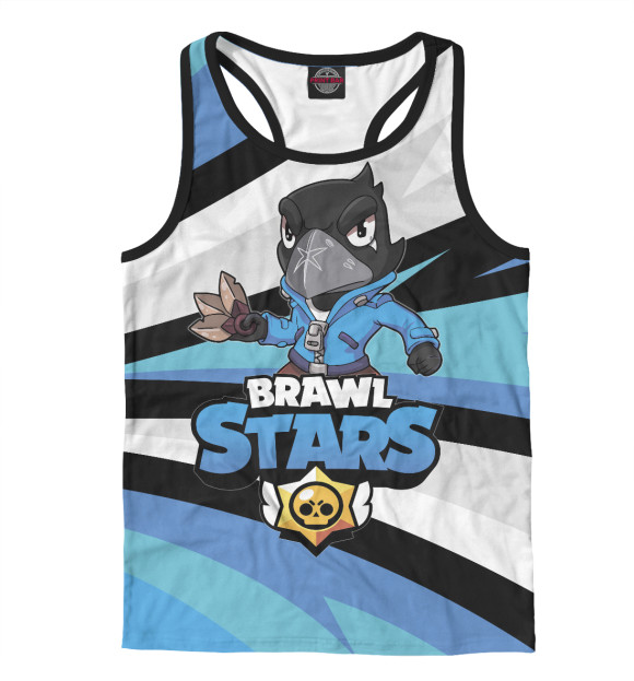 Мужская майка-борцовка с изображением Brawl Stars цвета Белый