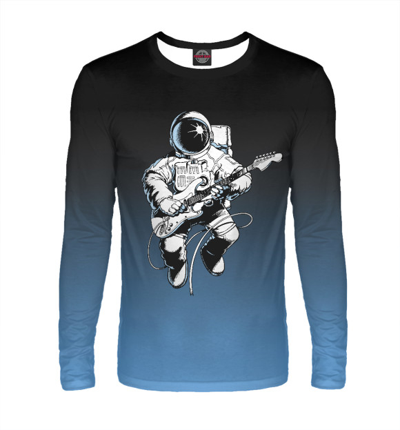 Мужской лонгслив с изображением Space rock цвета Белый