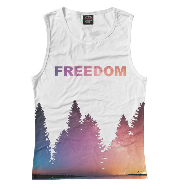 Майка для девочки с изображением Freedom цвета Белый