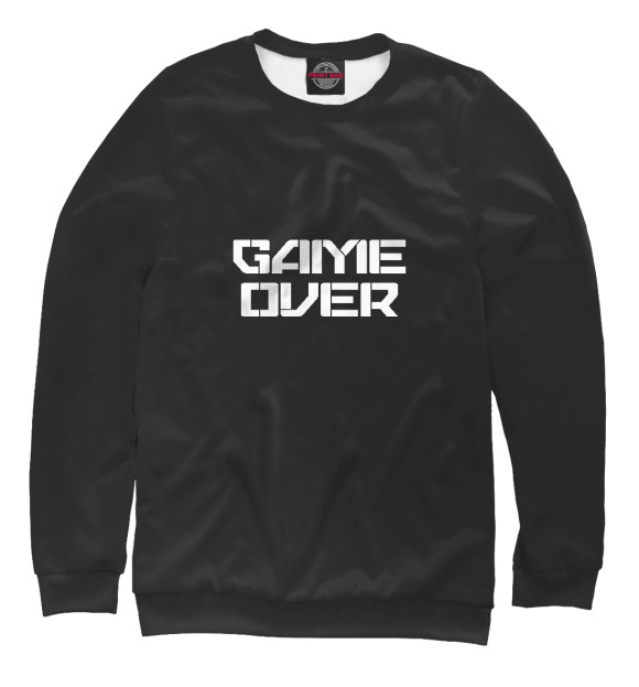Женский свитшот с изображением GAME OVER цвета Белый