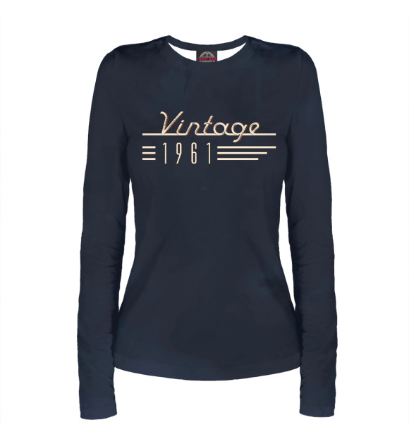 Женский лонгслив с изображением Vintage 1961 цвета Белый