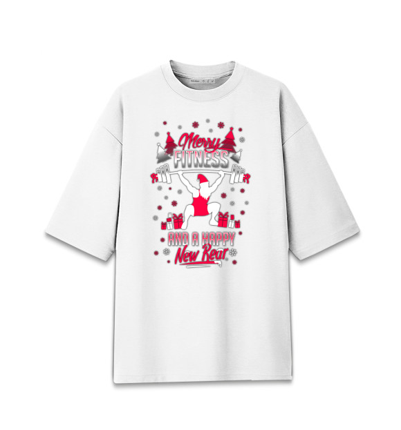 Женская футболка оверсайз с изображением Новый Год цвета Белый