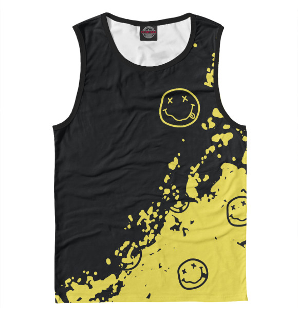 Мужская майка с притом Nirvana цвета Белый Мужская майка с изображением Nirvana цвета Белый