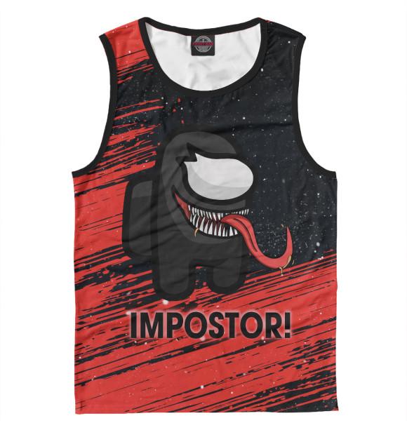 Мужская майка с притом Among Us цвета Белый Мужская майка с изображением Among Us цвета Белый