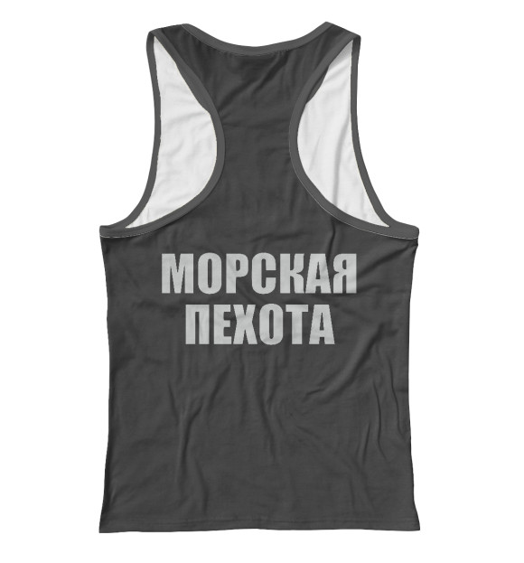 Женская майка-борцовка с притом Морская пехота - якорь цвета Белый Женская майка-борцовка с изображением Морская пехота - якорь цвета Белый