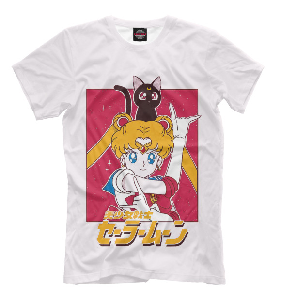 Мужская футболка с изображением Sailor Moon цвета Белый