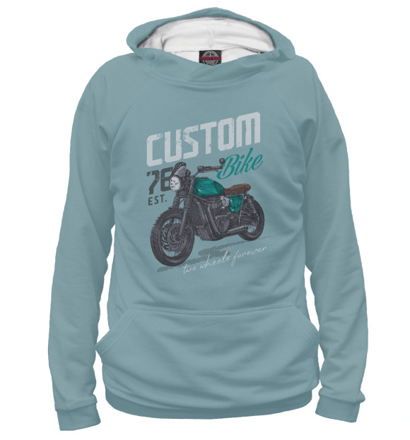 Женское худи с изображением Custom Bike цвета Белый
