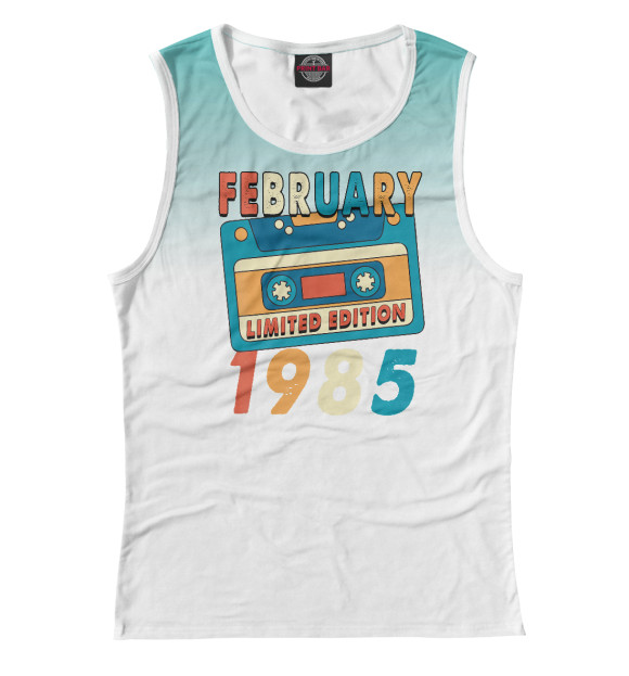 Майка для девочки с изображением February 1985 цвета Белый