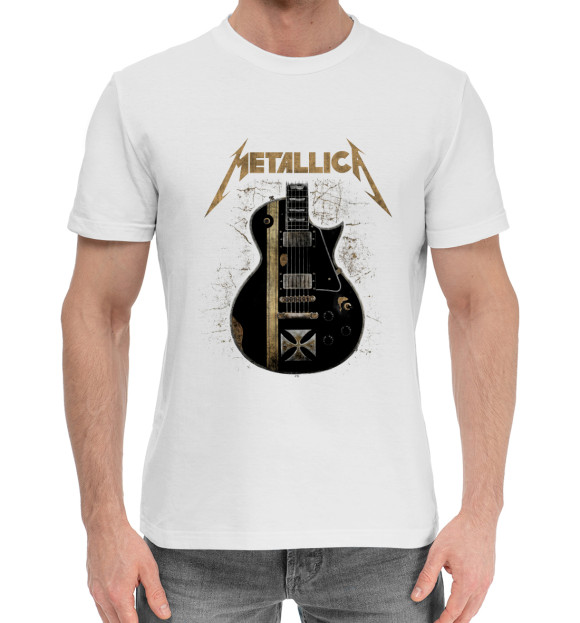 Мужская хлопковая футболка с изображением Metallica цвета Белый
