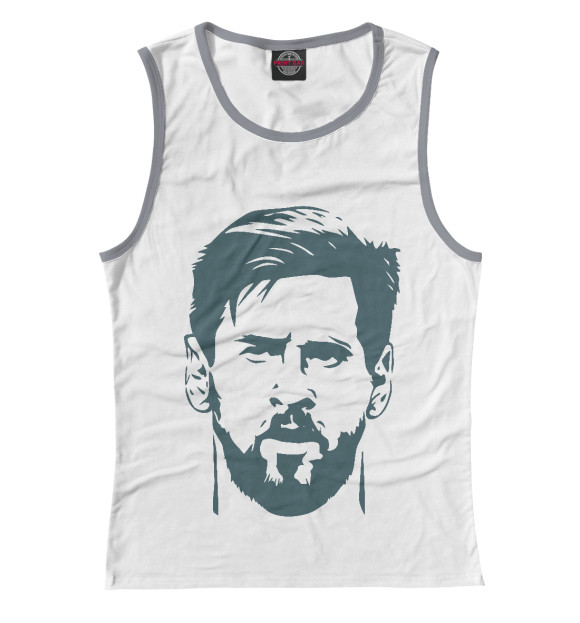 Женская майка с изображением Messi цвета Белый