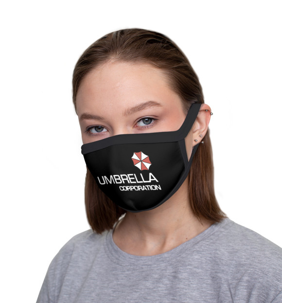 Маска тканевая с притом Umbrella Corp цвета Белый Маска тканевая с изображением Umbrella Corp цвета Белый