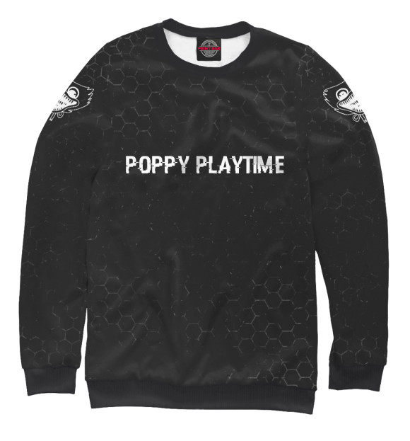 Свитшот для девочек с изображением Poppy Playtime Glitch Black цвета Белый