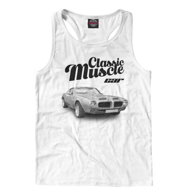 Мужская майка-борцовка с изображением Classic muscle car цвета Белый