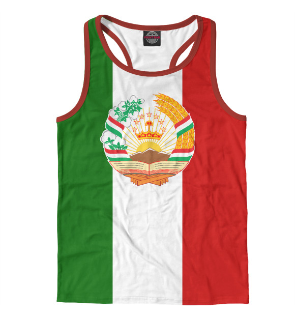 Мужская майка-борцовка с изображением Tajikistan цвета Белый