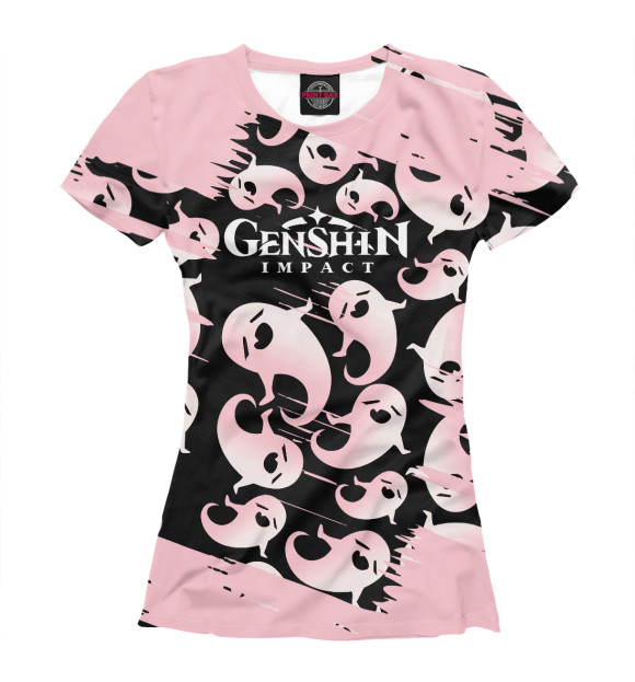 Женская футболка с изображением Genshin Impact цвета Белый