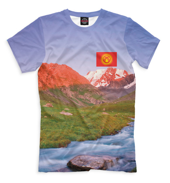 Мужская футболка с изображением Kyrgyzstan цвета Белый