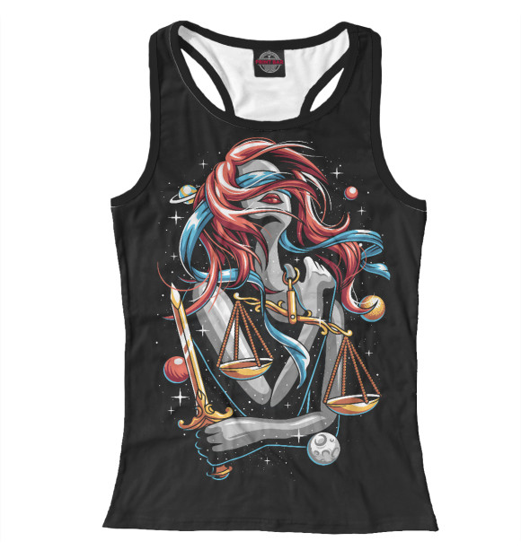 Женская майка-борцовка с изображением Фемида цвета Белый