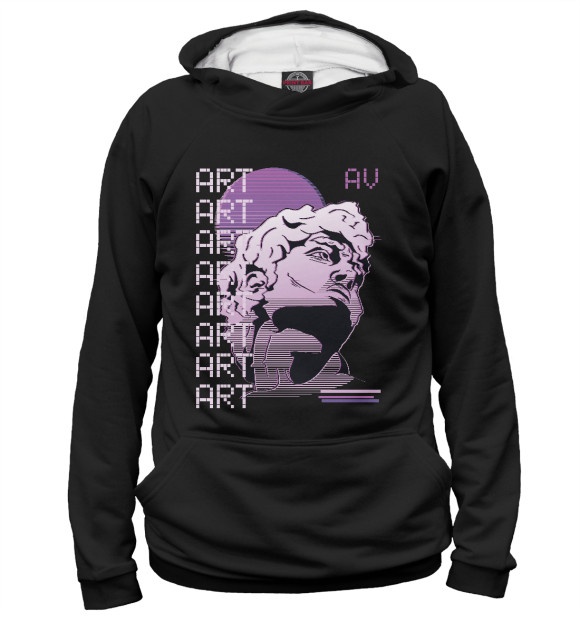 Женское худи с изображением Vaporwave ART цвета Белый