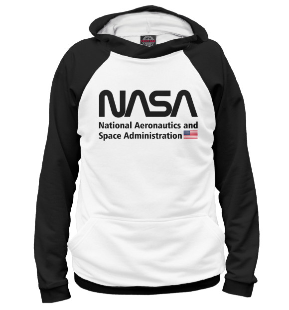 Мужское худи с изображением NASA цвета Белый