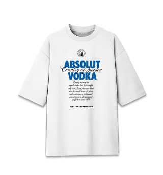 Мужская футболка оверсайз Absolut vodka 0%