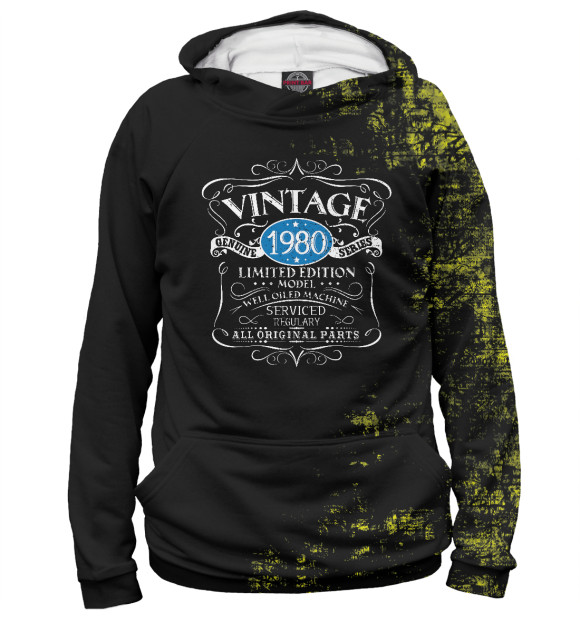 Женское худи с изображением Vintage 1980 цвета Белый