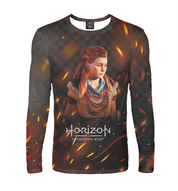 Мужской лонгслив с изображением Horizon Forbidden West цвета Белый