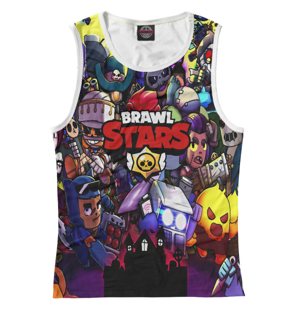 Женская майка с изображением Brawl Stars цвета Белый