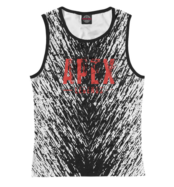 Женская майка с притом Apex Legends Рукотворный кошмар цвета Белый Женская майка с изображением Apex Legends Рукотворный кошмар цвета Белый