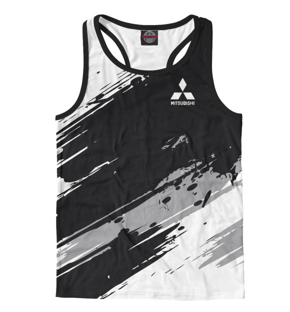 Мужская майка-борцовка с изображением Mitsubishi цвета Белый