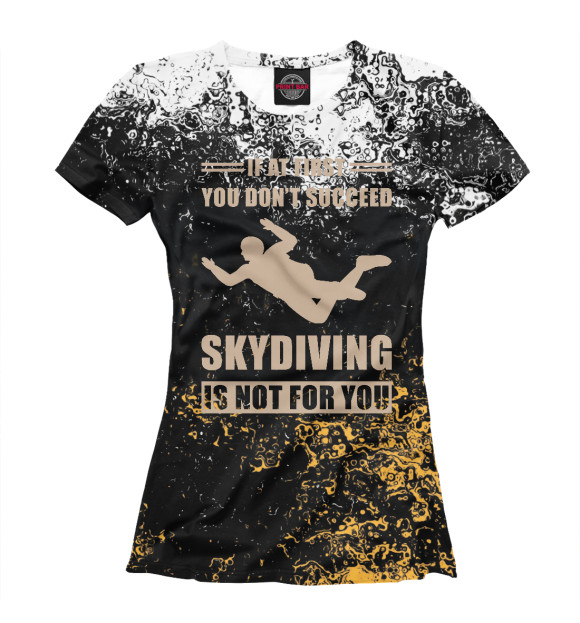 Футболка для девочек с изображением Skydiver Parachute цвета Белый