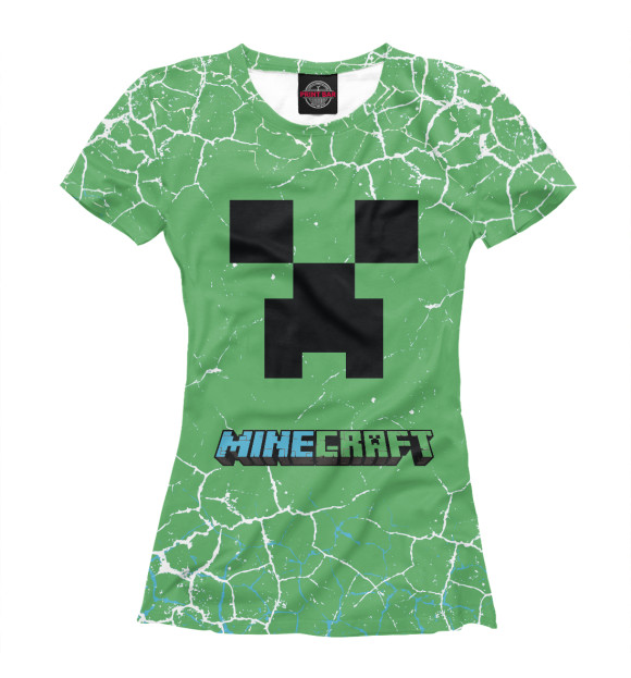 Футболка для девочек с изображением Minecraft цвета Белый