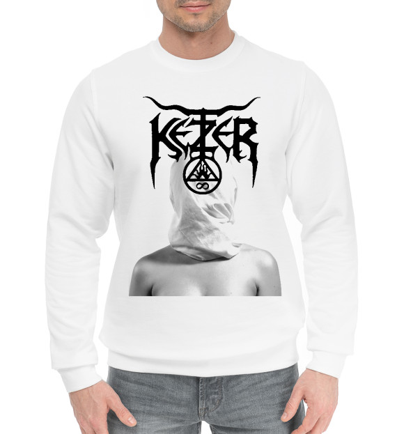 Мужской хлопковый свитшот с изображением Ketzer цвета Белый